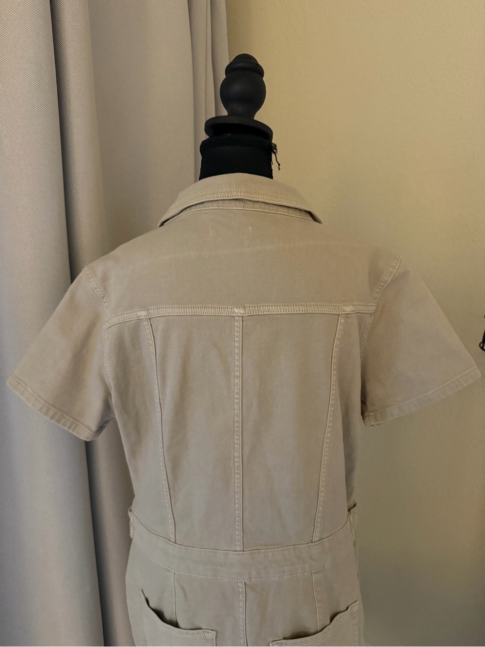 Good American Fit For Success Denim Utility Mini Dress Tan XL - Picture 7 of 9